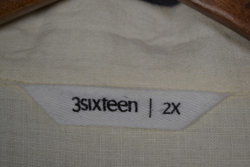 3sixteen Leisure Hemp Shirt Natural Mauve Border Stripe Applique XXL - Picture 5 of 11