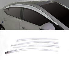 Chrome Window Visor Vent Sun Wind Rain Guard 4p For 2017 Hyundai Elantra AD
