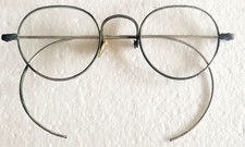 Antique Wire-Frame Oval Round Eyeglasses Spectacles RX lenses Early 1900s Silver