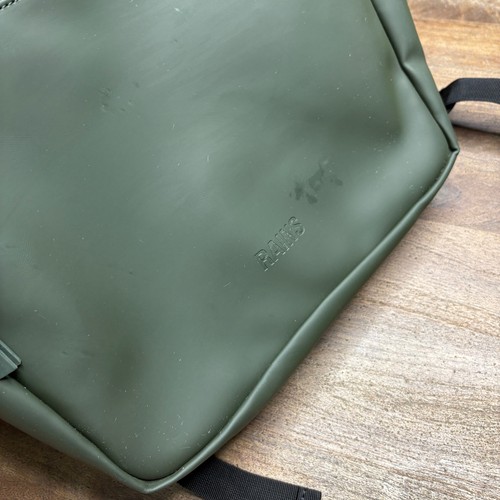 RAINS Waterproof Backpack Daypack Field Bag Green Hiking Outdoor Camping - Picture 2 of 8