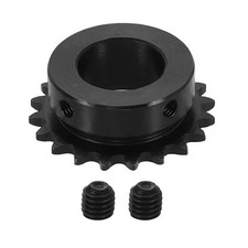 #25 Chain Roller Sprocket 20mm Bore, 20 Tooth with Set Screws, Black