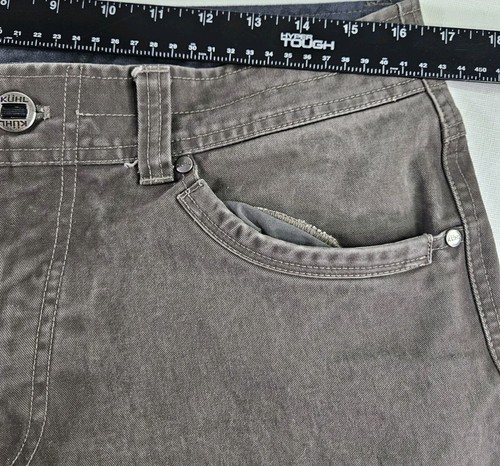 Kuhl Hot Rydr Lined Pants Men 33x30 Brown Canvas Patina Dye Outdoor Hiking - Picture 6 of 18