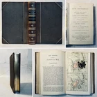 Antique 1889 Bible New Testament The Four Gospels Illustrated Fine Half Leather