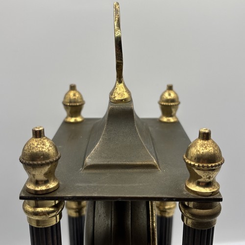 Bombay Company Brass & Wood Mantel Clock 11” Neoclassical Style Made in Indi - Picture 5 of 8
