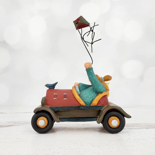 1998 Williraye Studio Girl with Cat in Car with Kite Resin Figurine #WW3102 - Picture 5 of 6