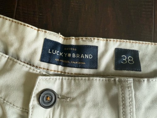 Men’s Size 38 Lucky Brand 410 Athletic Chino’s Beige Flat Front Pants - Picture 3 of 4