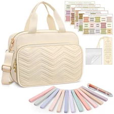 FINPAC Large Bible Cover Case for Women, Bible Study Supplies Journaling Kit ...