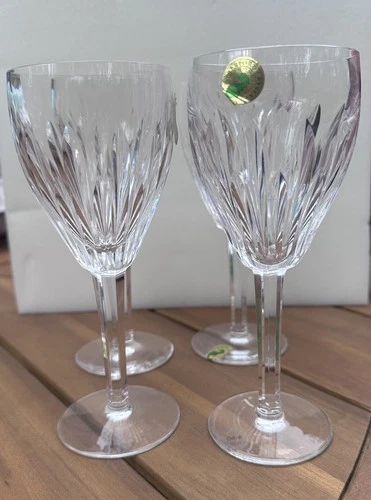 8 Vintage Waterford Crystal Carina Claret Red  & White Wine Glasses Rare Pattern