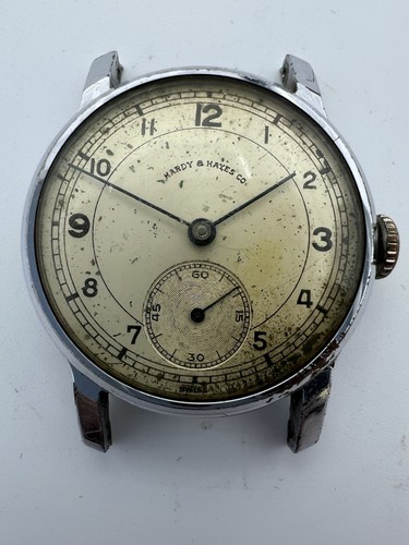 VTG SIGNED MIMO HARDY & HAYES CO SWISS MECHANICAL WRISTWATCH ! 29MM WWII - Picture 1 of 8