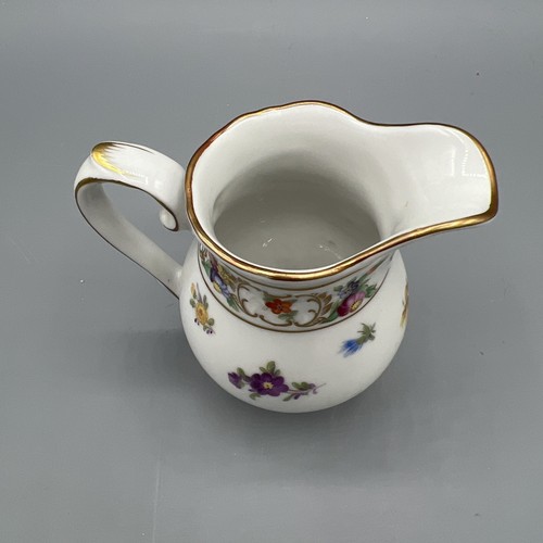 Miniature Porcelain Empress Creamer Dresden Flowers Schumann Germany 3 3/4" - Picture 4 of 7