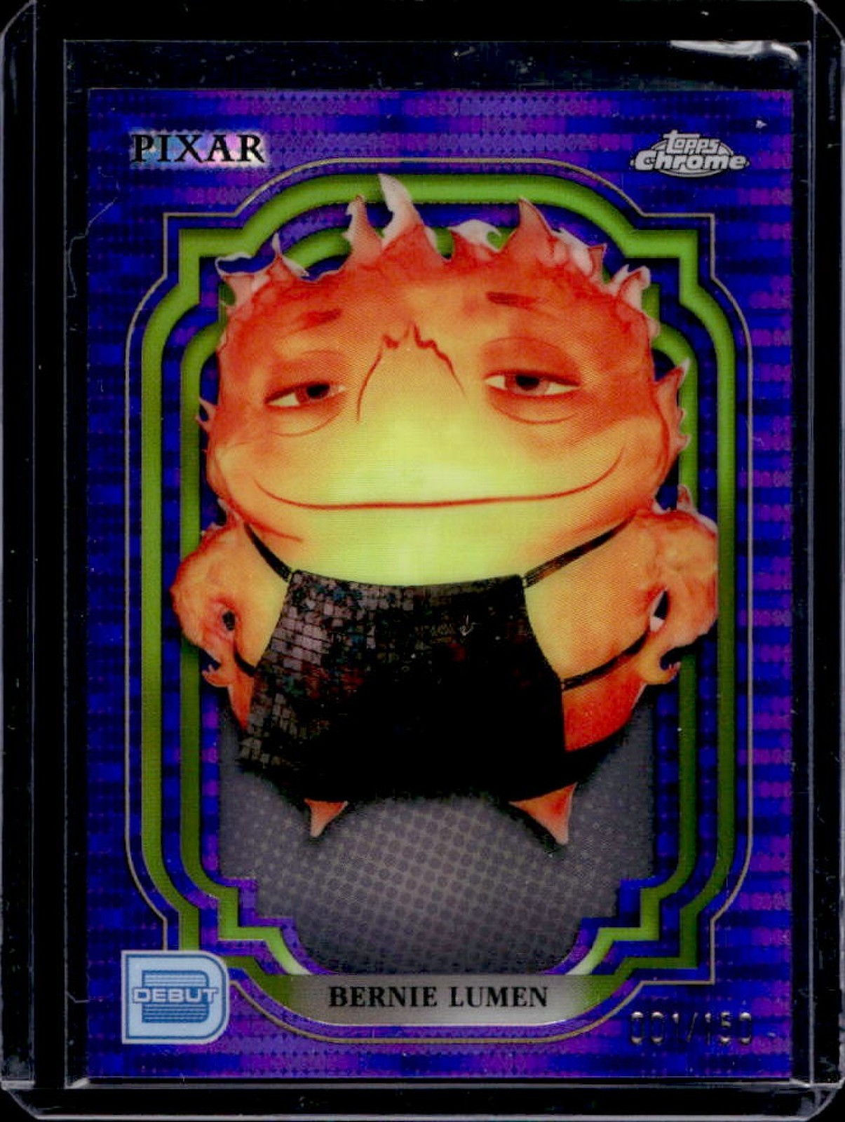 2024 Topps Chrome Disney Bernie Lumen Refractor Purple and Green Pulsar #1/150
