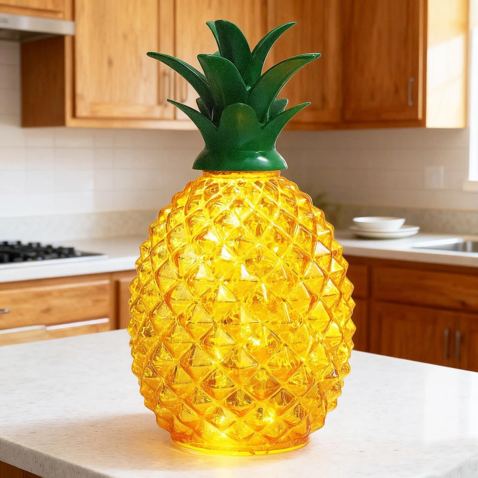 Lámpara Piña Vidrio Mercurio con Temporizador.Luces Decoración Piña,Pestaña Vidrio... Foto 2 de 4