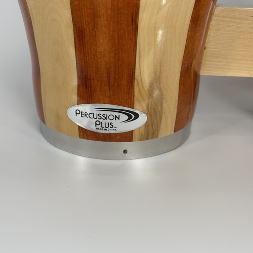 Percussion Plus Bongo Drums Wood Natural Skin Heads Hand Percussion Instrument - Picture 2 of 4