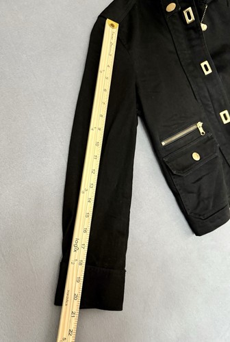 Lauren Ralph Lauren Black Gold Toggle Coat Jacket Size Medium Petite - Picture 6 of 8