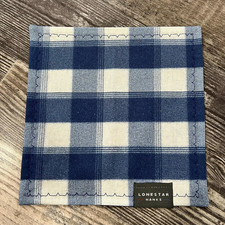 Blue White Plaid Microfiber EDC Hank Everyday Carry Lens Cleaning Cloth