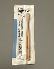The Humble Co. Bamboo Toothbrush with Mint Fluoride Toothpaste - Brand New Vegan