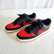 Nike Court Vision Size 9 Low Sneaker FJ0685-010 Men's Black/Red