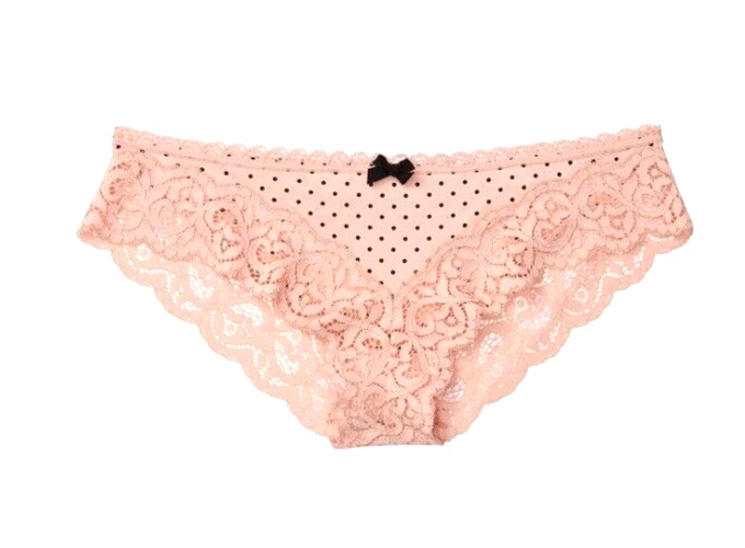 Victoria's Secret XL Body de Victoria Color Melocotón Lujo Encaje Punteado Bikini Panty Foto 2 de 4