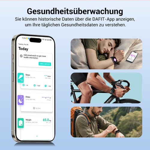 IOWODO Militär Smartwatch Herren LED Taschenlampe, Bluetooth-Anrufe FitnessTrack - Zdjęcie 10 z 13