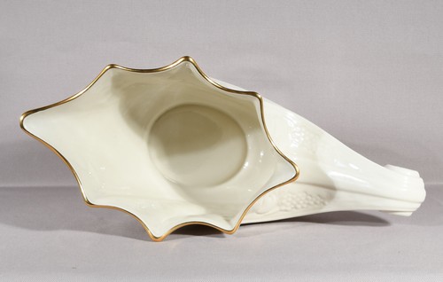 Lenox Fruits Of Life Cornucopia Gold Trim 6 1/2 in Tall 13 3/4" Long - Picture 9 of 11