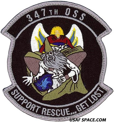 USAF 347th OPERATIONS SUPPORT SQ OSS - SUPPORT RETTUNG - VERLOREN ORIGINAL AUFNÄHER - Bild 2 von 2