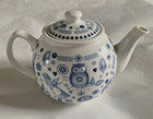 Queens The Caravan Trail Penzance Blue White Teapot Excellent