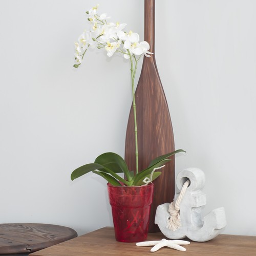 Blumentopf Orchideentopf Glas Übertopf Kristall Glasscherben transparent - Bild 12 von 19