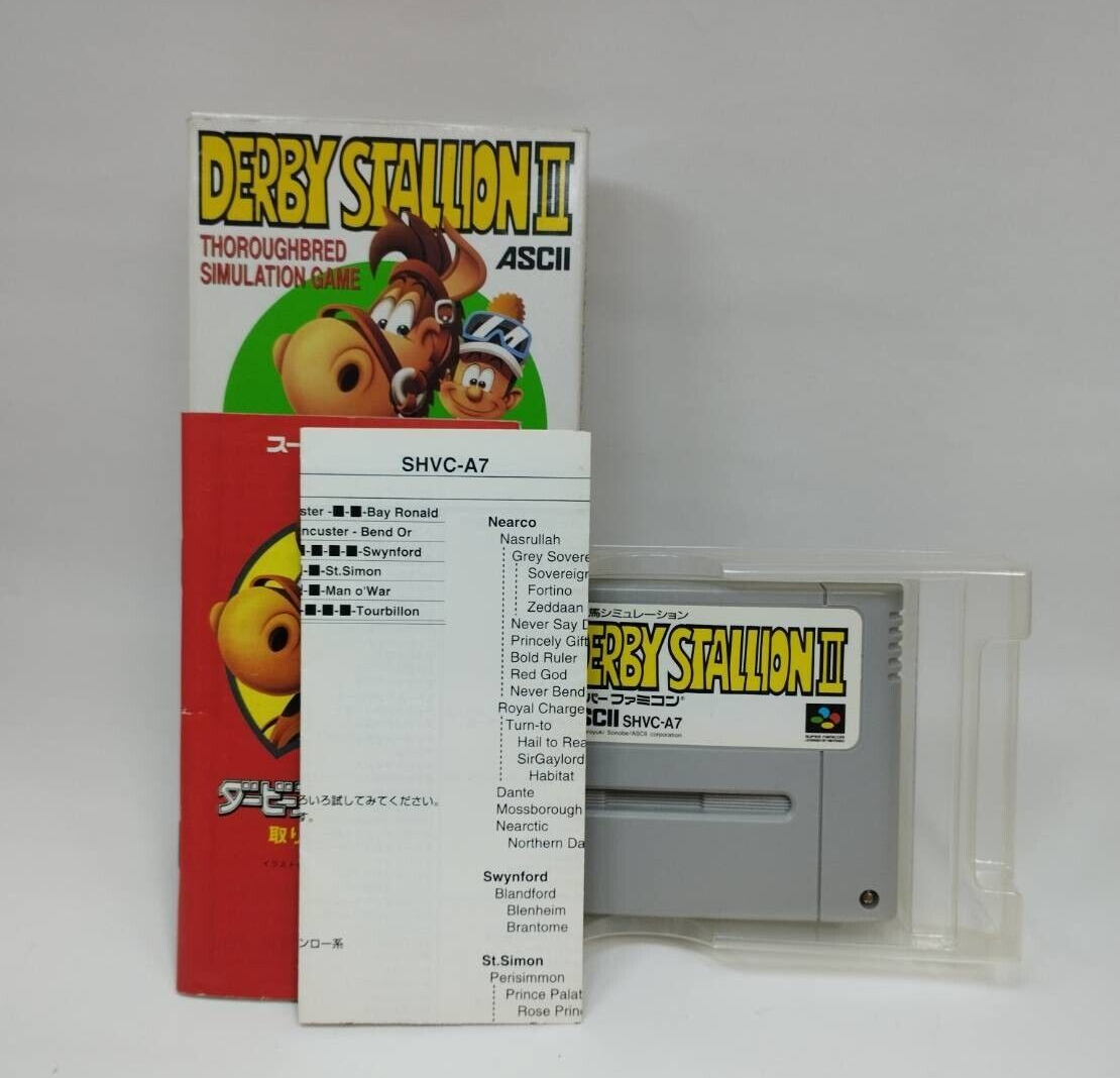 Jeu Derby Stallion II - Super Famicom - Version Japonaise NTSC-J - Simulation De Courses De Chevaux