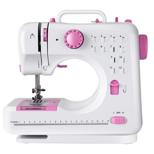 Sewing Machine Free-Arm Crafting Mending Machine with 12 Built-In Stitched White