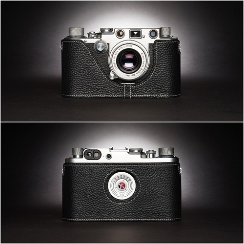 Borsa protettiva per fotocamera in vera pelle mezza custodia adatta per Leica IIIG IIIF IIID IIIC - Foto 25 di 32