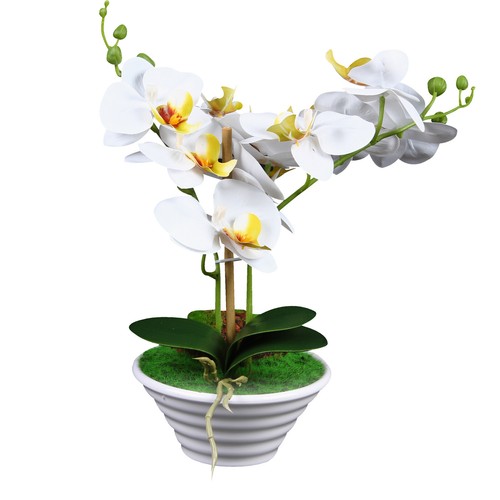 Artificial Faux Plants Tree In Pot Garden Plant Phalaenopsis Orchid Houseplant - Picture 39 of 48