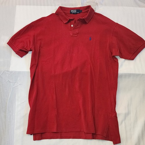Vintage Ralph Lauren Authentic Red Roughwear Mens L 1980’s Polo Shirt USA Made - Picture 1 of 10