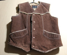 Vintage JC Penney Suede Vest XL-Long VTG 70s 80s Sherpa Lined JCP Cowboy Western