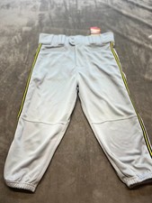 Rawlings Launch Baseball Knicker Pant Men's Medium Gray Yellow Piping NWT