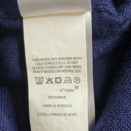 Polo Ralph Lauren Men's Sz L 100% Wool Pullover Sweater V Neck Blue Horse Logo - Picture 10 of 11