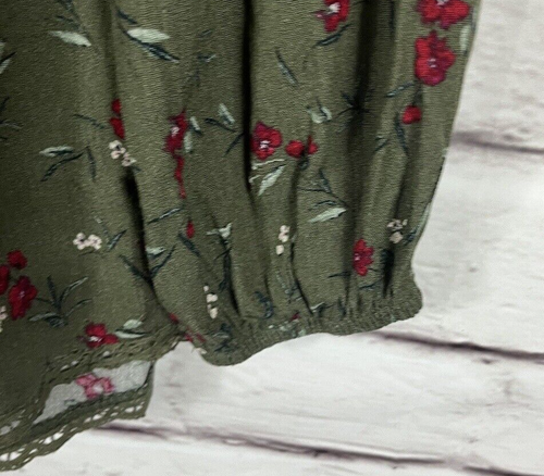 NWT Mason & Belle Women's Size XS Green/Multicolor Floral Long Sleeve Blouse - Picture 4 of 7