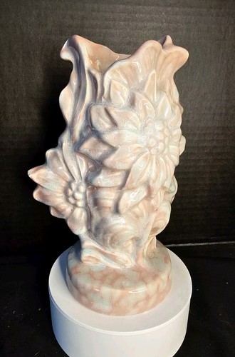 Vaso vintage Royal Haeger R647 agata malva con disegno floreale USA - Foto 2 di 11