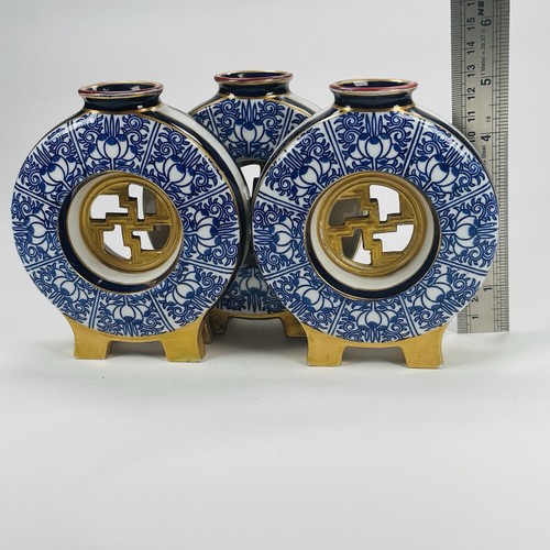 Royal Worcester Vase Arts Crafts Royal Lily Moonflask Trio Japonisme um 1880 - Bild 10 von 16