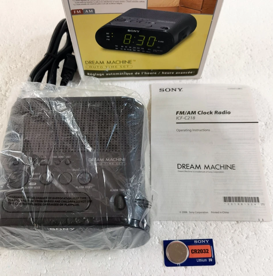 Alarm Clock Sony ICF-C218 Automatic Time Set Clock Radio Black - Image 3 of 3