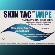 Torbot MS407W Skin-Tac Adhesive Barrier Wipes - 50 Per Box