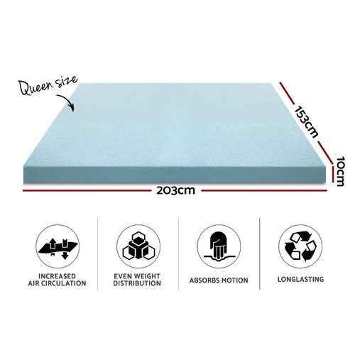 Memory Foam Mattress Topper Queen Size Cool Gel Bamboo Cover Motion Control - Picture 13 of 30