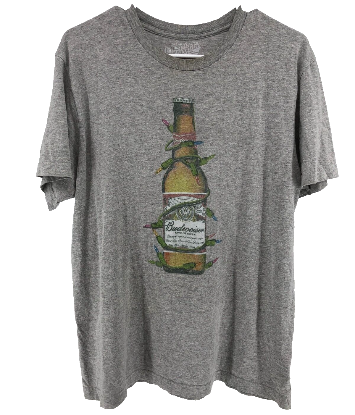 Budweiser Beer Bottle T-Shirt Men's Size Large Gray