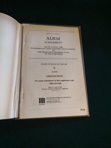 American Law Reports Vol 9 ALR 3d Cases & Annotations (HC 1966) & supplement - Imagen 9 de 12