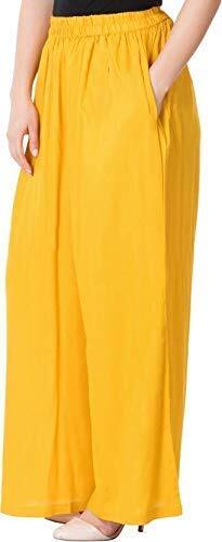 Women's Summer Palazzo Pants Flared Bottom Rayon Plain Solid Pack Of 3 Combo - Picture 8 of 11