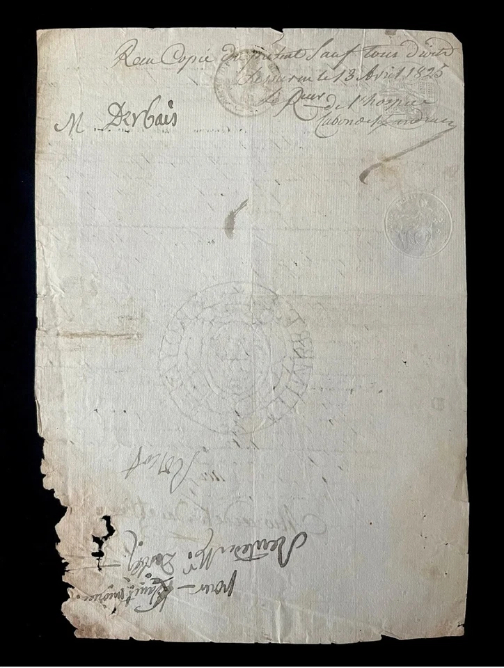1824 SIGNED AND WATERMARKED MANUSCRIPT - Image 4 of 4