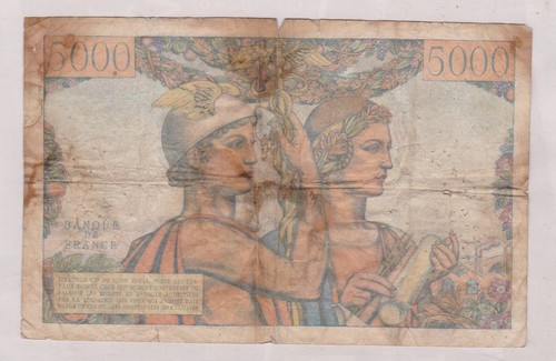 FRANCE 1952 5000 FRANCS - Picture 2 of 2