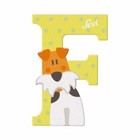 Sevi Wooden Animal Letter F for Fox Terrier Child's Bedroom Door Decoration