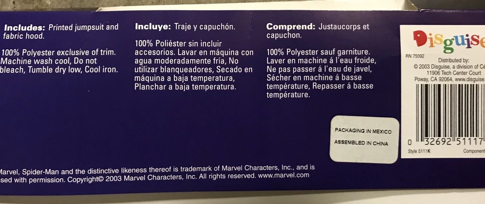 Disfraz de Spiderman niño talla 7-10 acolchado muscular Foto 2 de 2