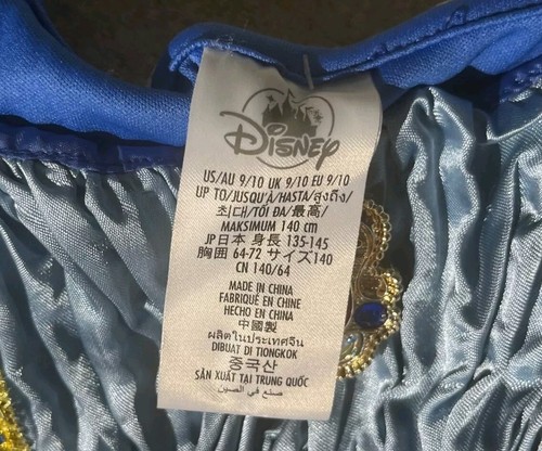 Disney Snow White Princess Costume Dress Girls Size 9 Deluxe Long Layered - Picture 9 of 13