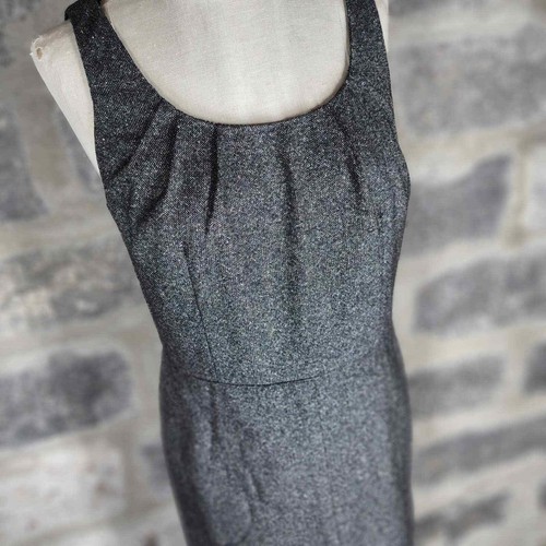 Ann Taylor Gr. 8 Wolle/Seide Tweed Plissee Ausschnitt ärmelloses Kleid - Bild 3 von 7